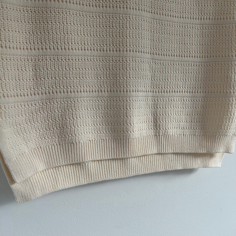 PAPER LABEL Cheyenne Knit Vest Sleeveless Pullover Quarter Zip Cream Size Medium - Picture 8 of 14